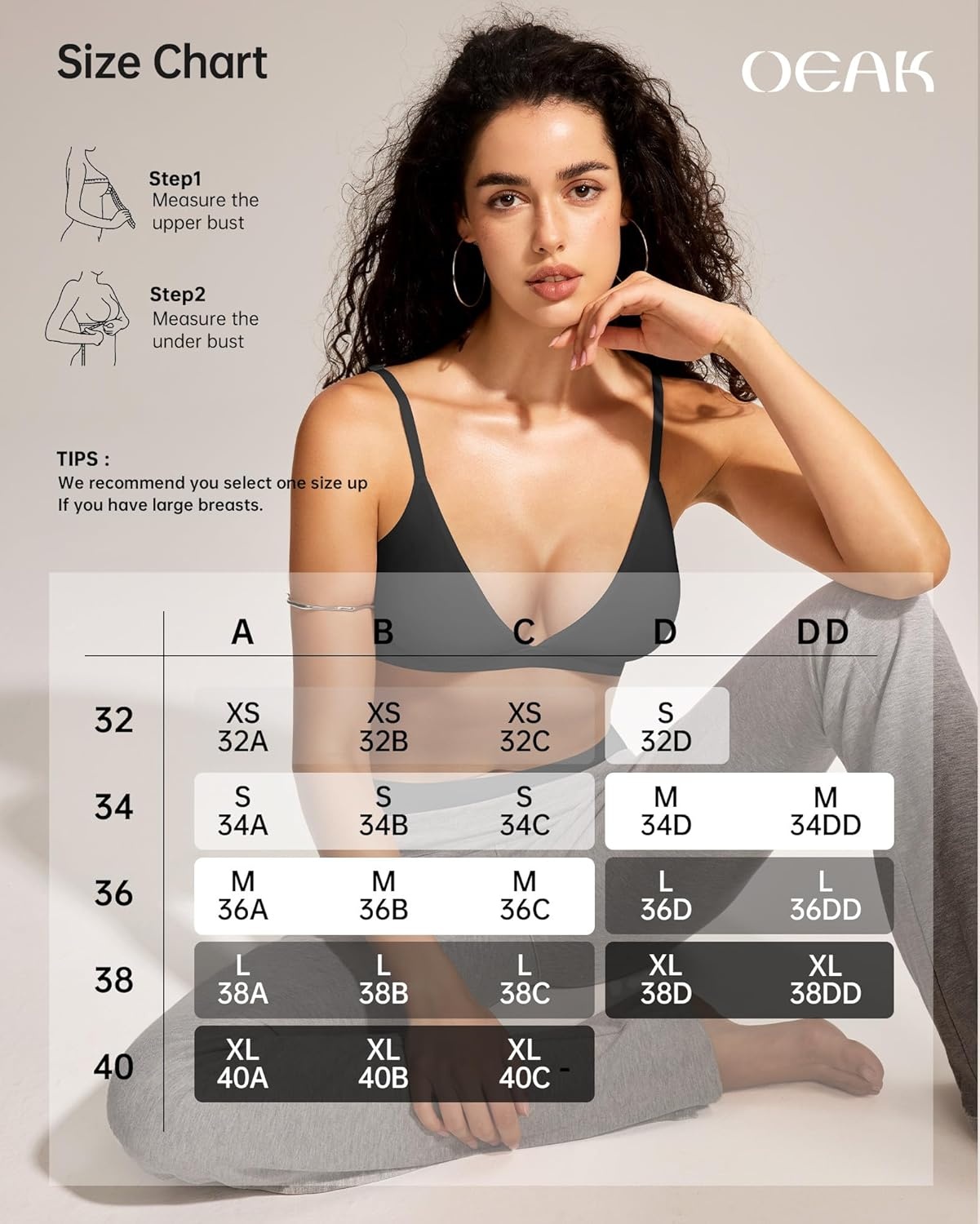 image:imageOEAK Womens Comfortable Triangle Bras No Underwire Sexy Plunge Unlined Bralette Pull On Bra Seamless Everyday Tshirt Bras BlackLarge