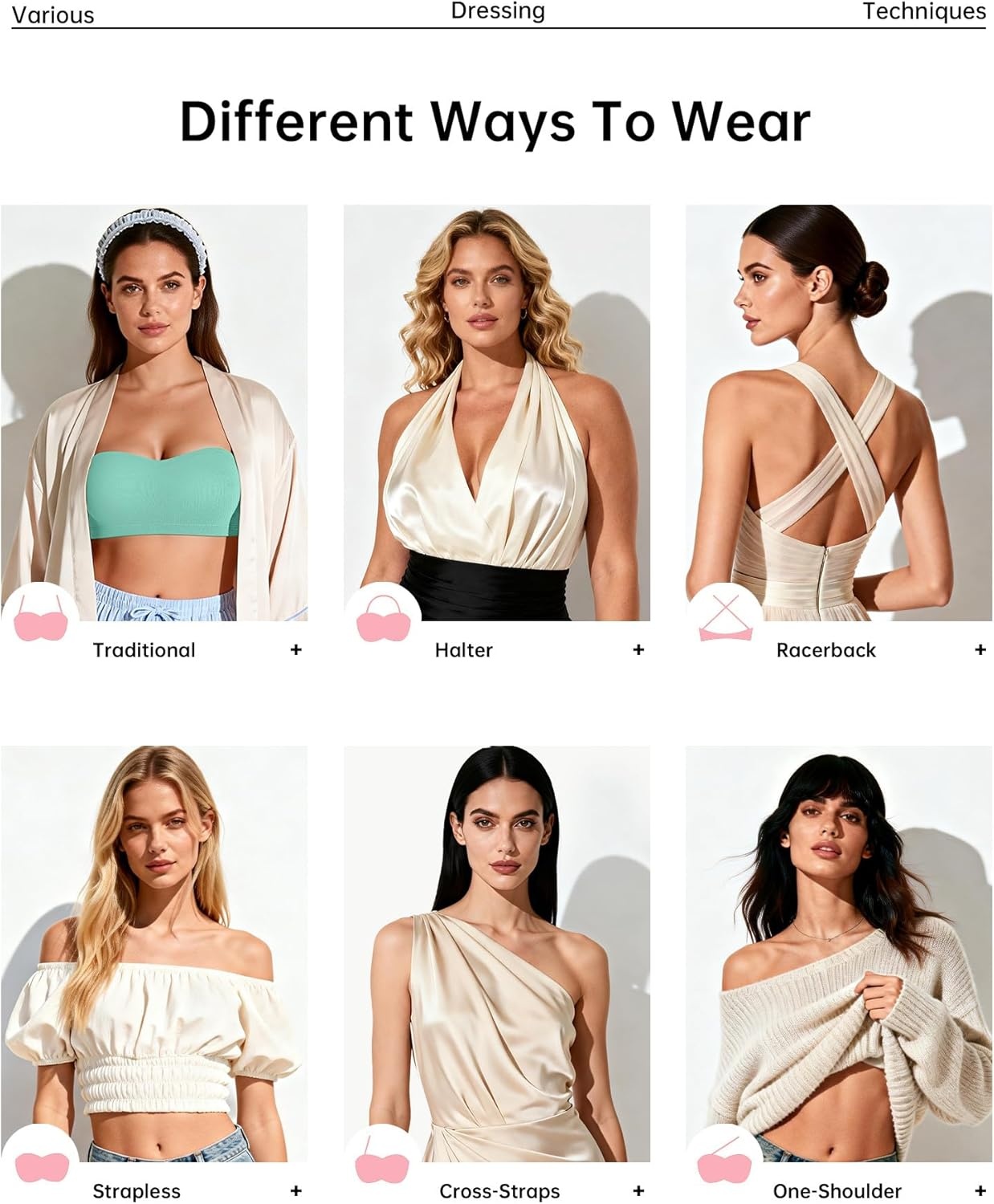 image:imageOEAK Supportive Strapless Bras for Women Push Up Wireless Bandeau Bra Non Slip Seamless Bras Comfortable Padded BraletteMint Green