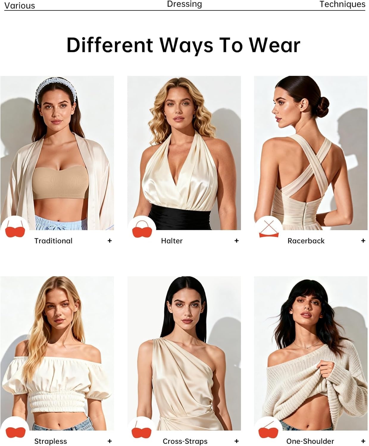 image:imageOEAK Supportive Strapless Bras for Women Push Up Wireless Bandeau Bra Non Slip Seamless Bras Comfortable Padded BraletteNude