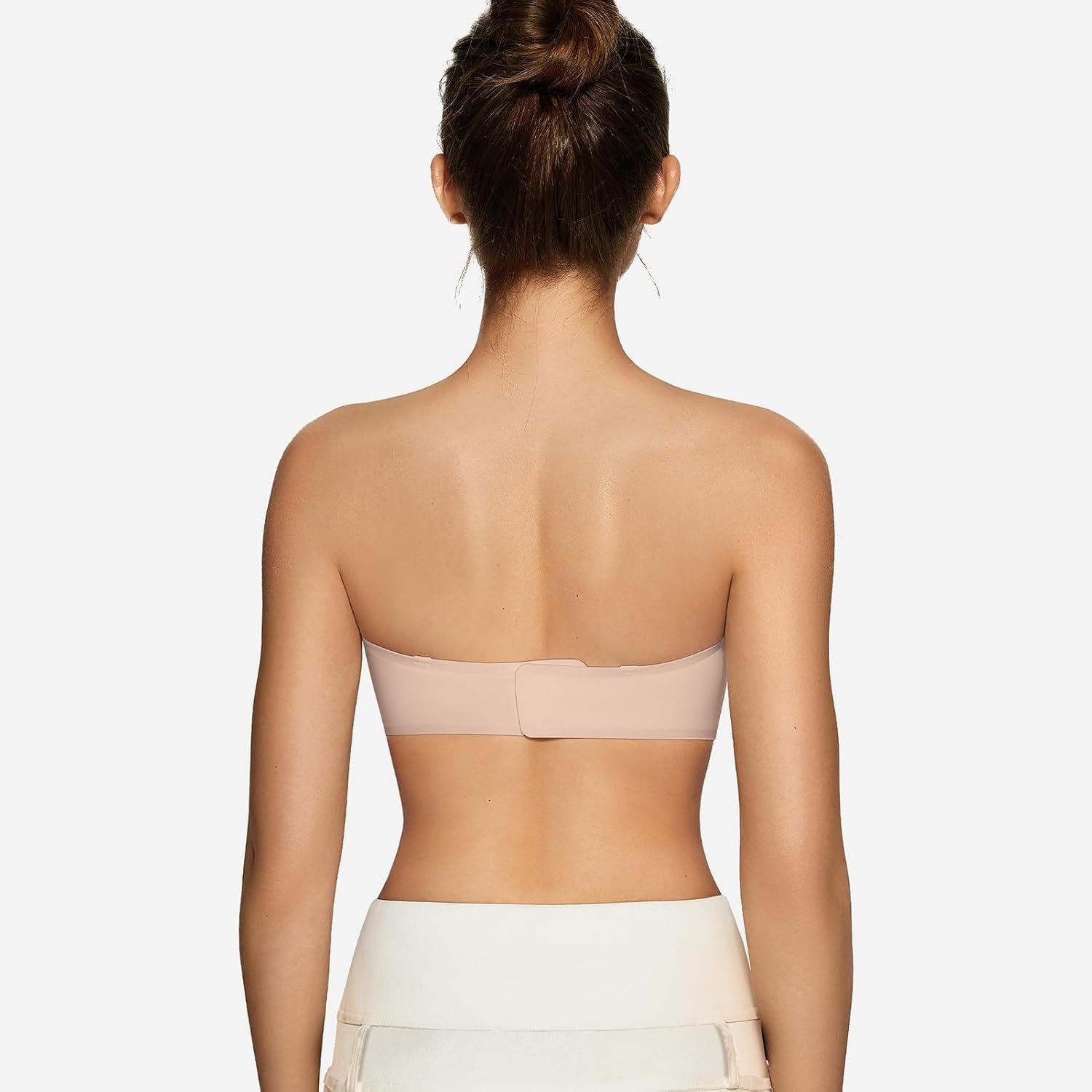 image:imageOEAK Womens Strapless Bras Jelly Push Up Bandeau Bra Non Slip Wireless Supportive Padded Bras Seamless Comfortable Tube Bra Large Skin
