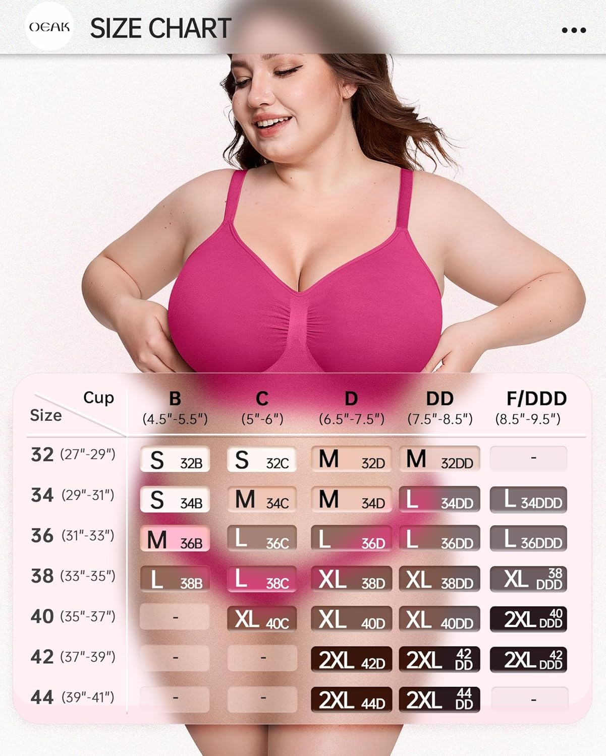 image:imageOEAK Bralettes for Women with Support Comfortable Wireless Bras Seamless Bralette No Underwire Bra Cute Everyday Tshirt Bras S Hot