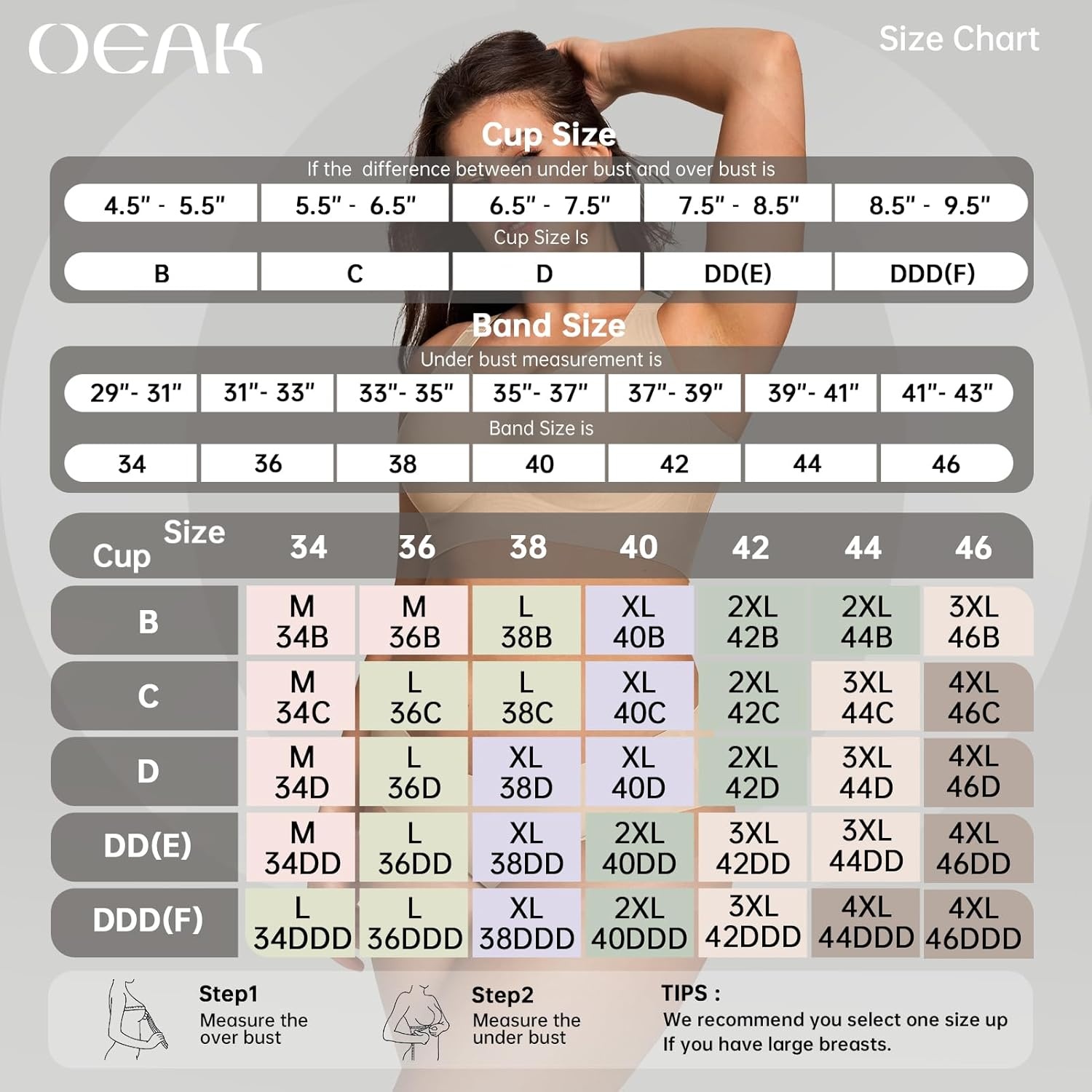 image:imageOEAK Tummy Control Shapewear Brief Nude amp Supportive Wireless Bras Beige 3XL