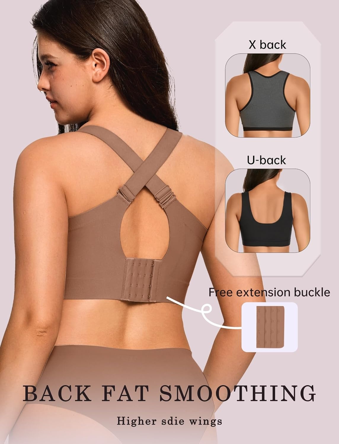 image:imageOEAK Tummy Control Shapewear Briefs Black amp Supportive Wireless Bras Coffee M