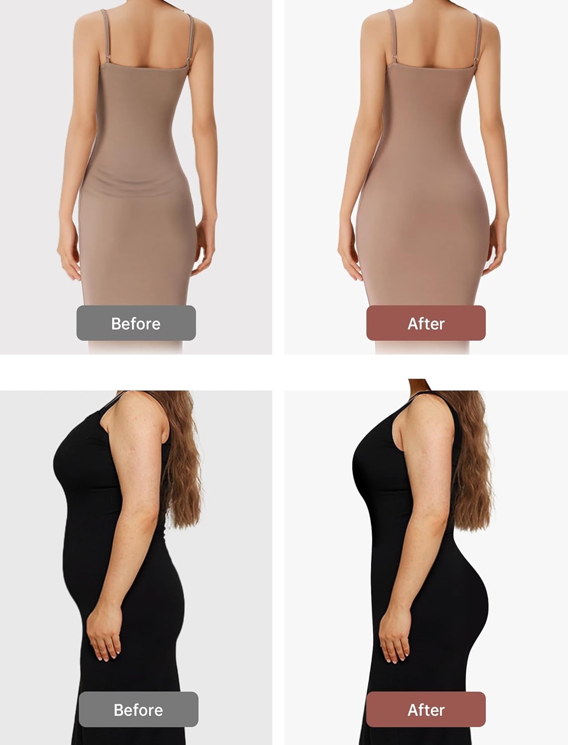 image:imageOEAK Tummy Control Shapewear Briefs Black amp Supportive Wireless Bras Coffee M