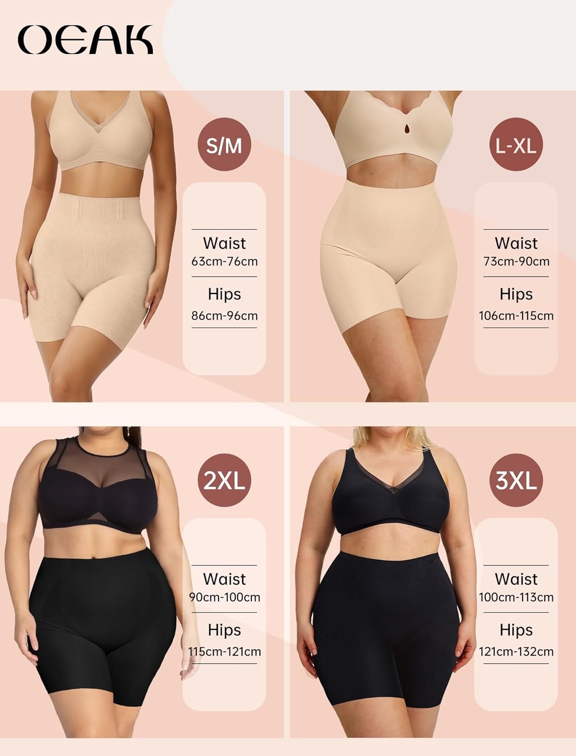 image:imageOEAK Womens Deep V Bras Wireless Bras amp Tummy Control Shapewear Seamless Black L