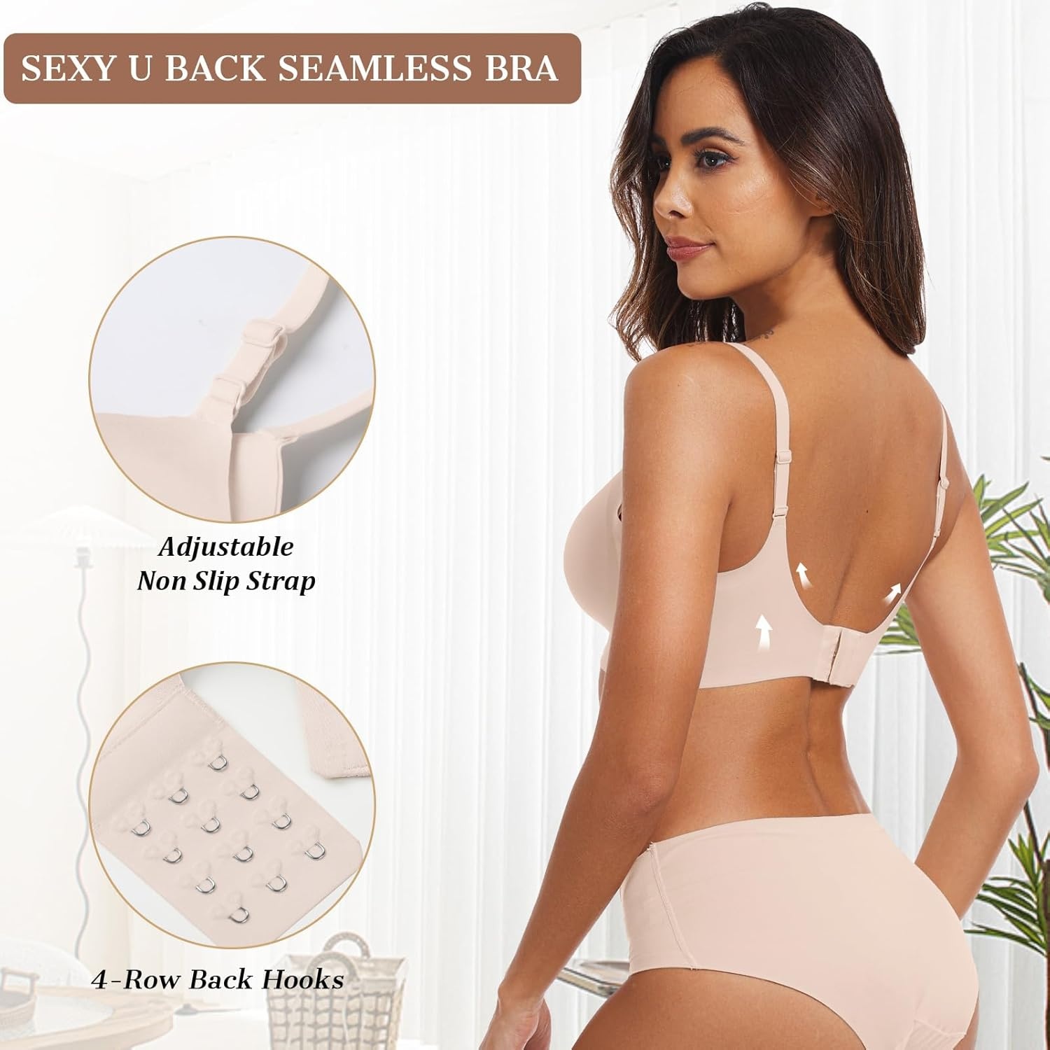 image:imageOEAK Womens Push Up Everyday Bras amp SuperPower Tummy Control Shapewear Nude S