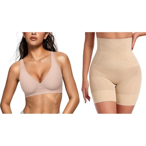 image:imageOEAK Deep V Bras Nude STummy Control Shapewear Thigh Slimmer Nude S