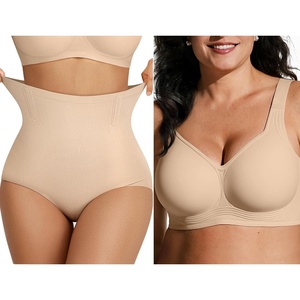 image:imageOEAK Tummy Control Shapewear Brief Nude amp Supportive Wireless Bras Beige XL
