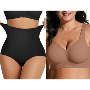 image:imageOEAK Tummy Control Shapewear Briefs Black amp Supportive Wireless Bras Coffee L