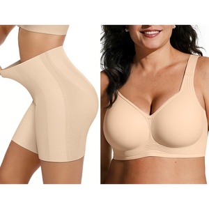image:imageOEAK Tummy Control Shapewear Shorts amp Supportive Wireless Bras Nude L