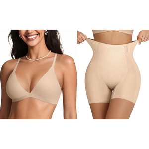 image:imageOEAK Women Tummy Control Shapewear Black SComfort Triangle Bra Plunge Unlined Bralettes Black S