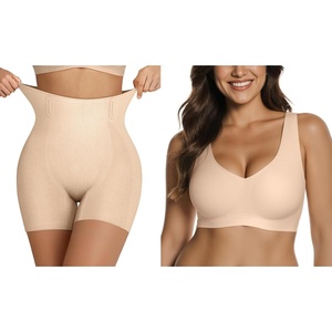 image:imageOEAK Women Tummy Control Shapewear NudeJelly Bralette Everyday Sports Tshirt Bra Skin Sand L