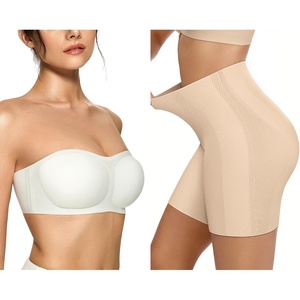 image:imageOEAK Womens Strapless Bras Push Up Bandeau Bra White amp Tummy Control Shapewear Nude M