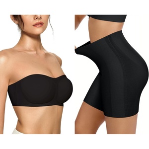 image:imageOEAK Womens Strapless Bras Push Up Bandeau Bra amp Tummy Control Shapewear Black S