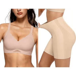 image:imageOEAK Womens Wireless Bras Scalloped amp Tummy Control Shapewear Seamless Nude 3XL