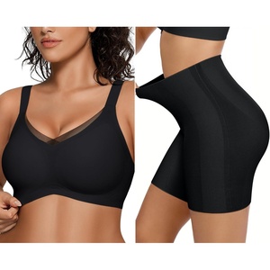image:imageOEAK Womens Wireless Bras V Mesh Comfortable amp Tummy Control Shapewear Black 3XL