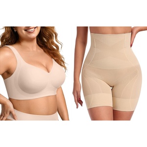 image:imageOEAK Womens Wireless Jelly Bra Skin Color XLTummy Control Shapewear Thigh Slimmer Nude XL