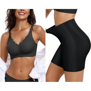image:imageOEAK Womens Wireless Push Up Bras amp Tummy Control Shapewear Seamless Black XL