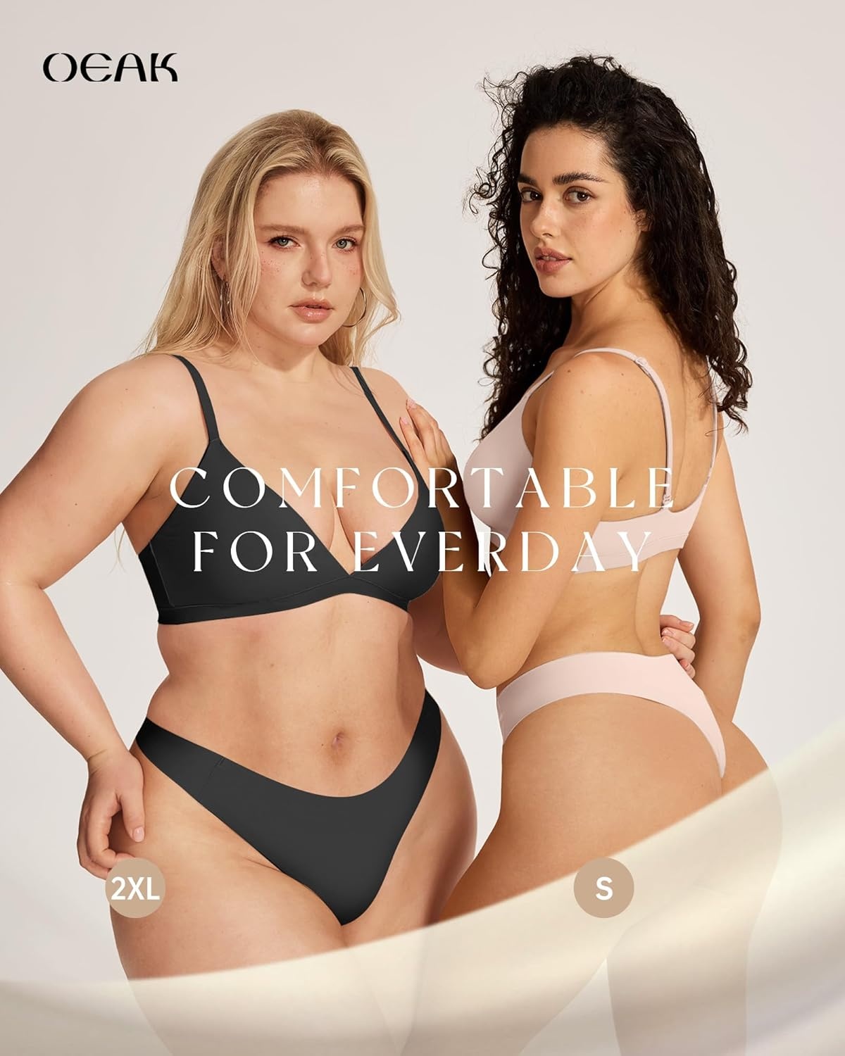 image:imageOEAK Seamless Thongs for Women Invisible Thongs No Show Thong Panty Liners Tangas Comfortable Workout GStrings UnderwearBlackpeach Pink