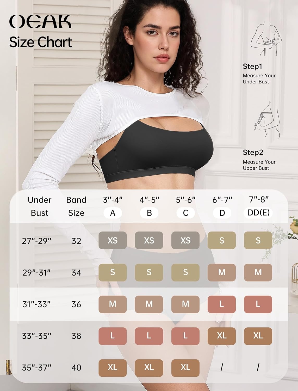 image:imageOEAK Womens Comfortable Bras No Underwire Cami Bra Seamless Unlined Bralettes Scoop Neck Unpadded Everyday Sports Tshirt Bra Black XS