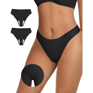 image:imageOEAK Seamless Thongs for Women Invisible Thongs No Show Thong Panty Liners Tangas Comfortable Workout GStrings UnderwearBlackblack