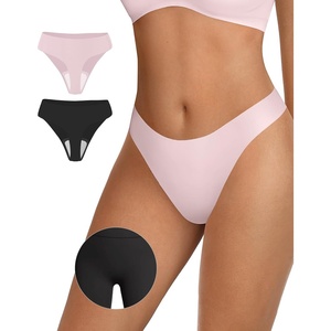 image:imageOEAK Seamless Thongs for Women Invisible Thongs No Show Thong Panty Liners Tangas Comfortable Workout GStrings UnderwearBlackpeach Pink