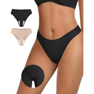 image:imageOEAK Seamless Thongs for Women Invisible Thongs No Show Thong Panty Liners Tangas Comfortable Workout GStrings UnderwearBlackskin Nude
