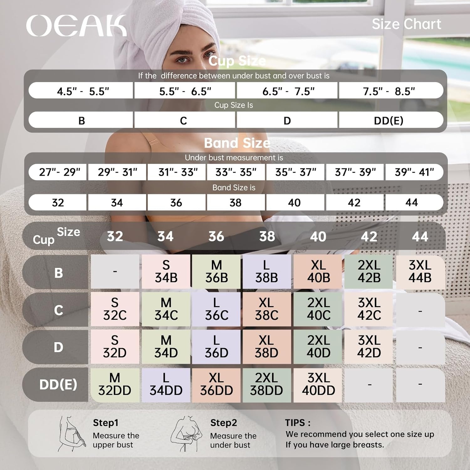 image:imageOEAK Women Comfortable Jelly Bras No Underwire Seamless Full Coverage Bralette Buttery Soft Convertible Everyday Tshirt BraPraline