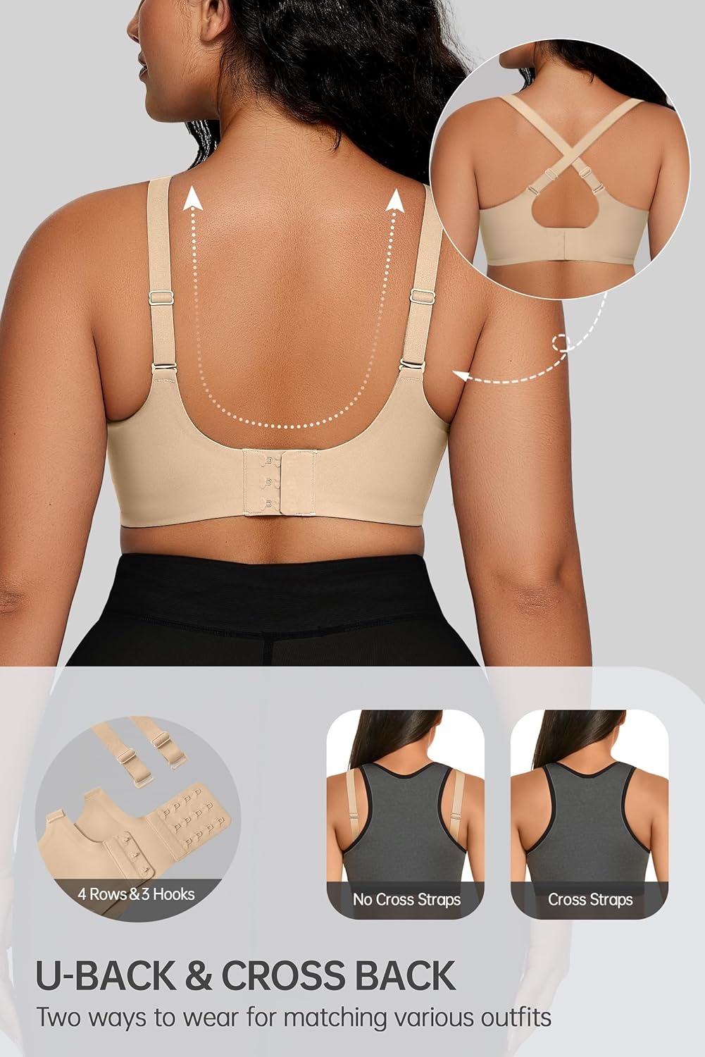 image:imageOEAK Women Comfortable Jelly Bras No Underwire Seamless Full Coverage Bralette Buttery Soft Convertible Everyday Tshirt BraSemolina