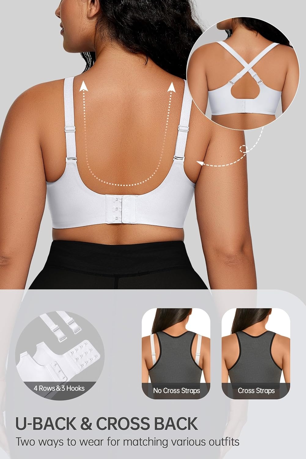 image:imageOEAK Women Comfortable Jelly Bras No Underwire Seamless Full Coverage Bralette Buttery Soft Convertible Everyday Tshirt BraWhite