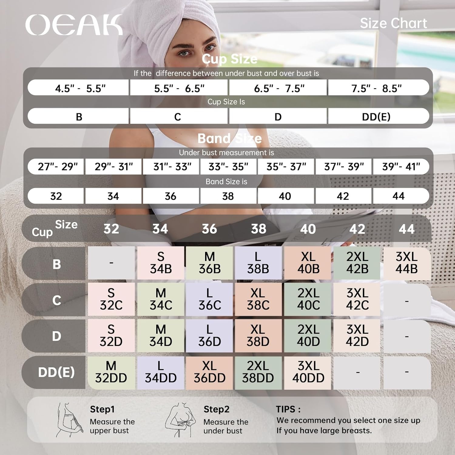 image:imageOEAK Women Comfortable Jelly Bras No Underwire Seamless Full Coverage Bralette Buttery Soft Convertible Everyday Tshirt BraWhite