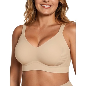image:imageOEAK Womens Wireless Seamless Bras Jelly Full Coverage Supportive Bra Push Up Plus Size Everyday Bra Comfortable Tshirt BrasNude